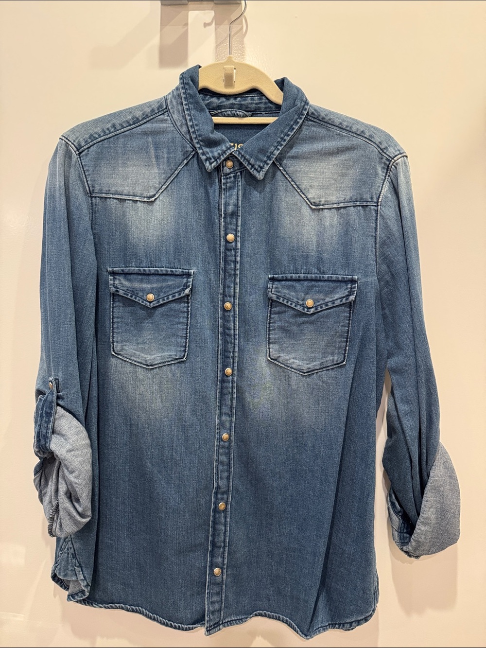 Zara Denim Western-Style Button Shirt